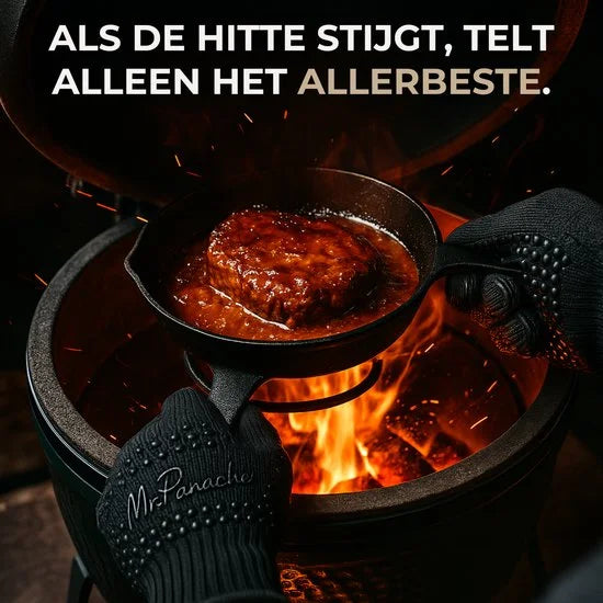 MR. PANACHE Ovenhandschoenen (2 stuks) - EN407 Certificaat - tot 500°C - Ovenwanten - Hittebestendige BBQ Handschoenen - Barbecue en Oven handschoene