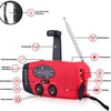 AFINTEK Noodradio Solar - 2000mAh Powerbank - LED Zaklamp - Opwindbaar via Handcrank & Zonne-energie - AM/FM - Voor Noodpakket & Camping - Rood