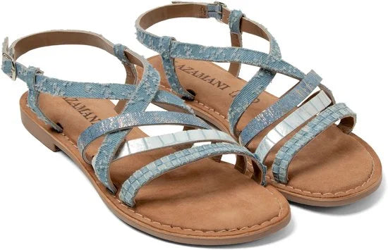 Lazamani - Zuri Dames Sandalen Denim - Maat 44