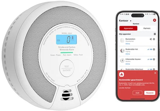 X-Sense SC07-MR Slimme combimelder met WiFi - Link+ Pro - Rook en koolmonoxide - 360° sensor - Rookmelder en koolmonoxidemelder - Rook én CO melder d