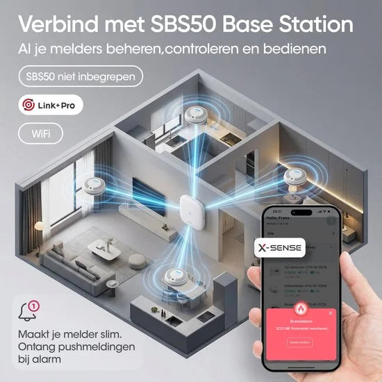 X-Sense SC07-MR Slimme combimelder met WiFi - Link+ Pro - Rook en koolmonoxide - 360° sensor - Rookmelder en koolmonoxidemelder - Rook én CO melder d