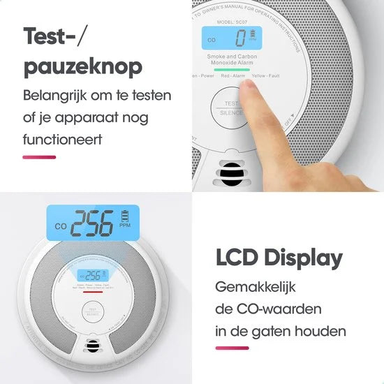 X-Sense SC07-MR Slimme combimelder met WiFi - Link+ Pro - Rook en koolmonoxide - 360° sensor - Rookmelder en koolmonoxidemelder - Rook én CO melder d