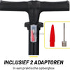 Dunlop Staande Fietspomp Pro uitvoering - Analoge Drukmeter - Dubbele Ventielkop - Zwart