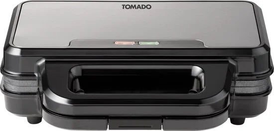 Tomado TGP2001S - XXL Tosti apparaat - 2 tosti’s - PFAS vrij - Panini grill - Tosti ijzer - Grill apparaat - 900 watt - Zwart/rvs