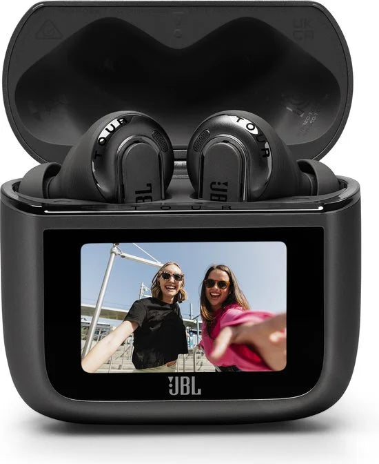JBL Tour Pro 3 - Draadloze Oortjes met Noise Cancelling - True Wireless Bluetooth - Hi-Res Audio (LDAC) - Smart Case met Touchscreen - 50 uur - Zwart