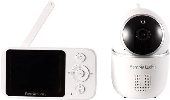 Born Lucky® Babeo+ Babyfoon met Camera - Op afstand bestuurbaar - Video & Audio – Premium Baby monitor - Wit