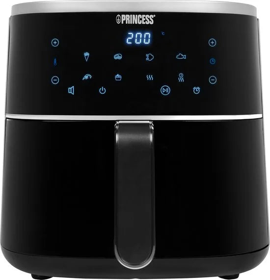 Princess Digitale Airfryer 182238 - 4 liter - PFAS vrij - Groot - Heteluchtfriteuse - Zwart - Digital Touchscreen - 8 Automatische Programma's - Incl