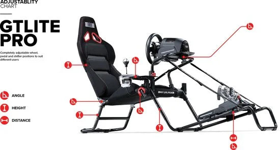 Next Level Racing GT Lite Pro - Racestoel Cockpit - Opvouwbaar & Licht - Versnellingspookhouder