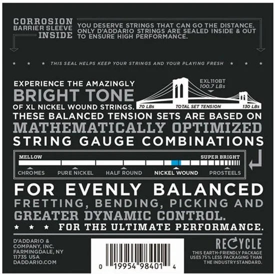 D'Addario EXL110BT Elektrische Gitaarsnaren (10-46) Balanced Tension