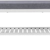 Bamboe Zitbank - 60 x 43 x 32 cm - Wit en Grijs - Met Zitkussen en Schoenenrek