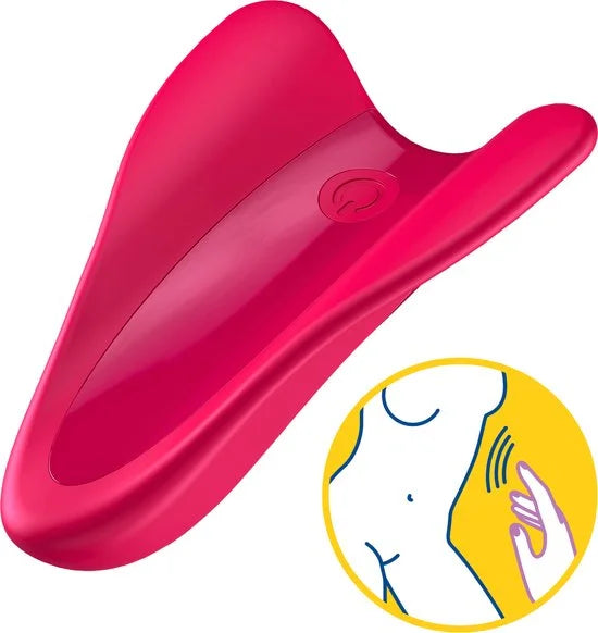 Satisfyer, vibrator, vingervibrator, klein en veelzijdig, 'High Fly' met batterij, siliconen, 7 cm