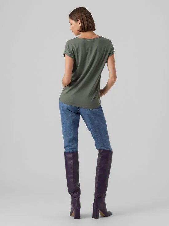 Vero Moda T-shirt Vmava Plain Ss Top Gajrs Noos 10284468 Laurel Wreath Dames Maat - XS